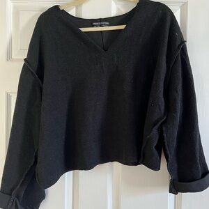 Urban Outfitters Black V-Neck Sweatshirt